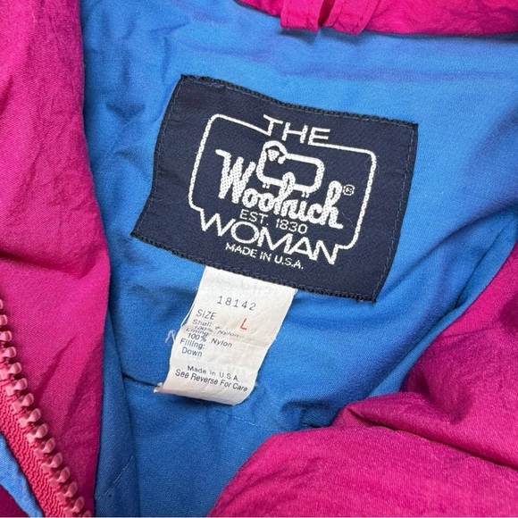 Vintage Woolrich Women’s Hot Pink Nylon Down Puffer Snowboard/Ski Jacket Coat L - Picture 6 of 12